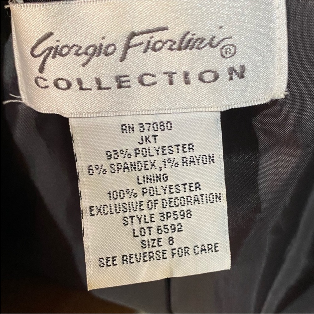 Giorgio Fiorlini Vintage Dark Gray‎ Pinstripe Blazer and Skirt Set Suit - Picture 14 of 16